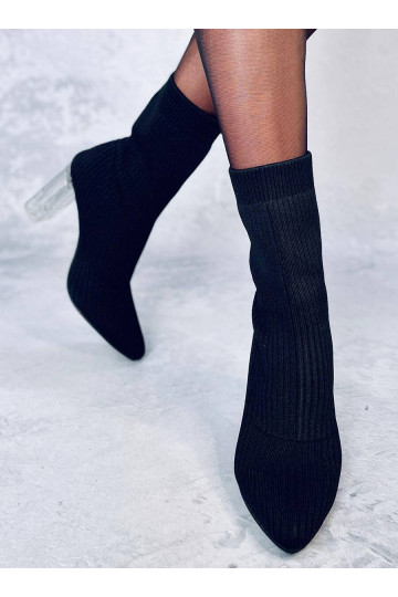 Stylish boots with transparent heel DESTANI BLACK 2