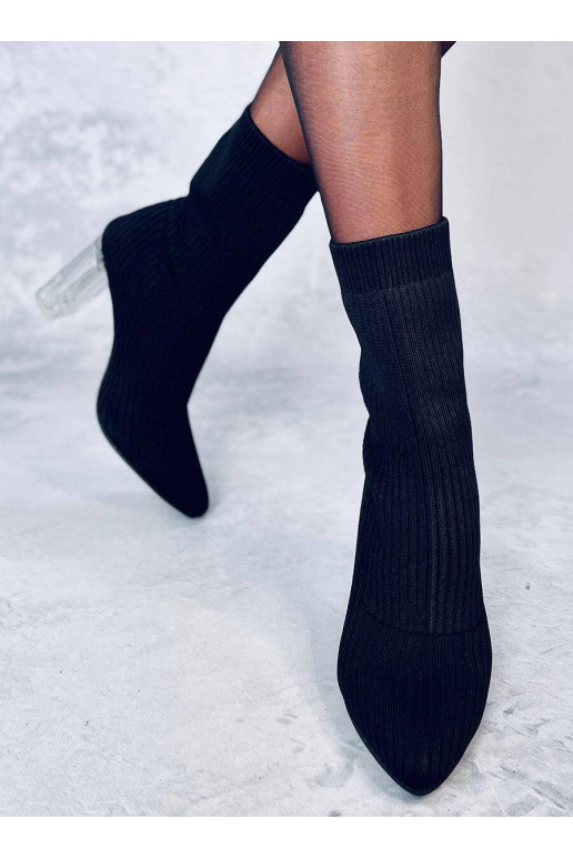 Stylish boots with transparent heel DESTANI BLACK