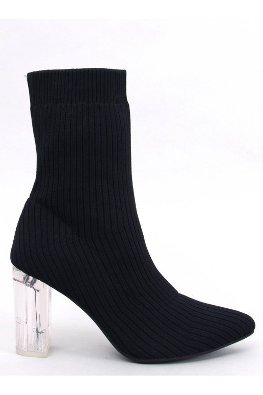 Stylish boots with transparent heel DESTANI BLACK