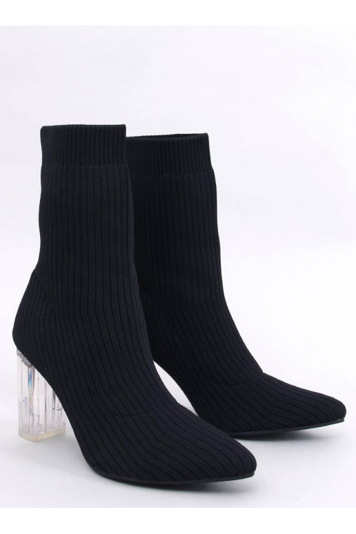 Stylish boots with transparent heel DESTANI BLACK