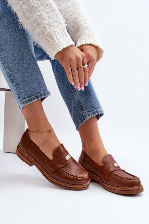 Women's Loafers On The Platform Laura Messi  Dark Gold