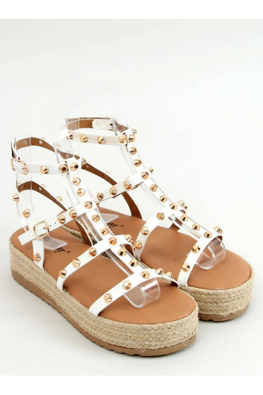 Sandals espadrilles with rivets ALIZE WHITE