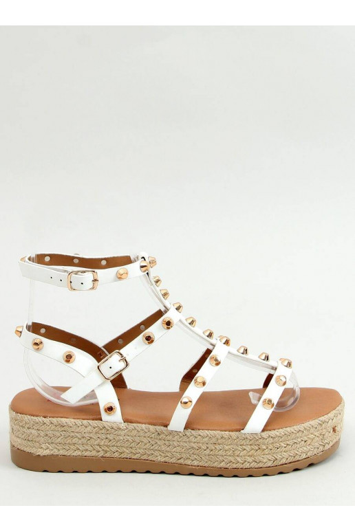 Sandals espadrilles with rivets ALIZE WHITE