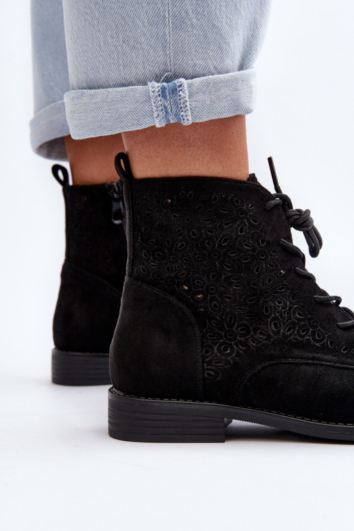 Women's Boots with Pattern Black S.Barski HY66-136