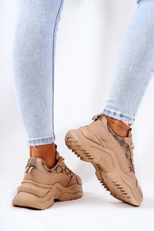 Sports Platform Shoes Beige Flynn Sports Platform Shoes Beige Flynn