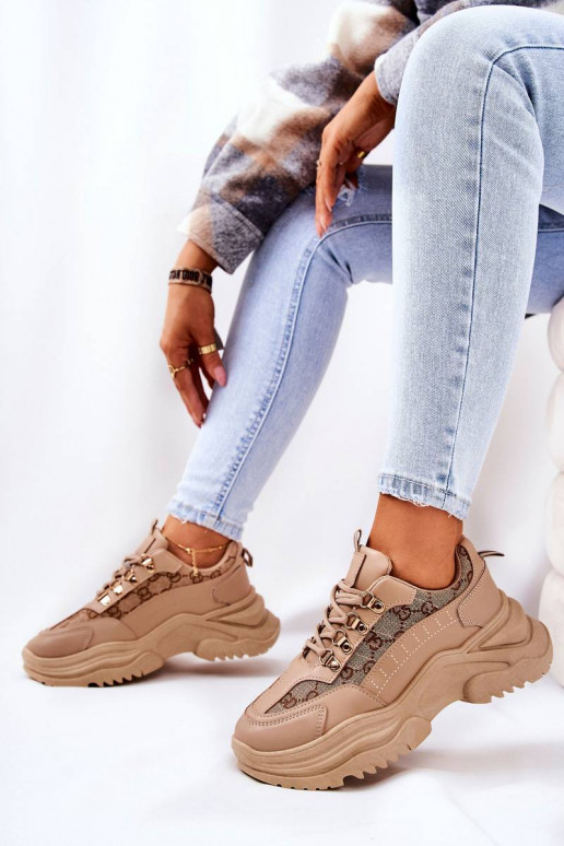 Sports Platform Shoes Beige Flynn Sports Platform Shoes Beige Flynn