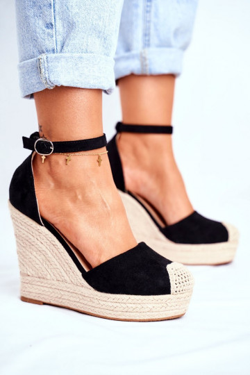 Braided Wedge Sandals Black... 2