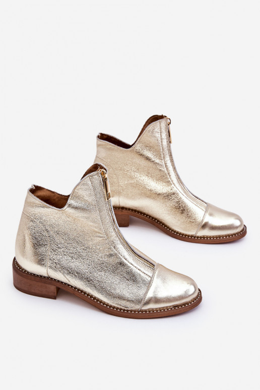 copy of Zazoo 2785 Leather Boots With Zipper Gold