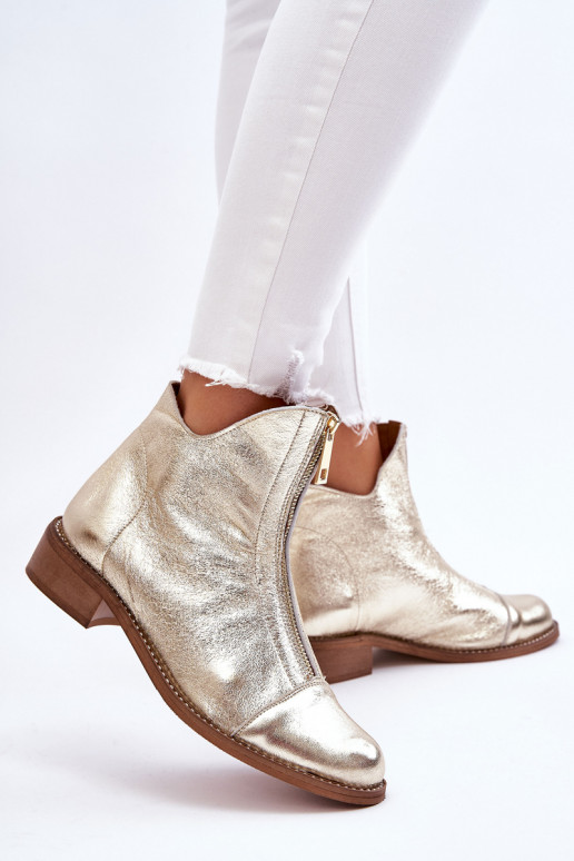 copy of Zazoo 2785 Leather Boots With Zipper Gold