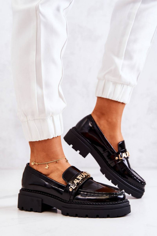 Laquered Loafers Letters La.Fi Black... Laquered Loafers Letters La.Fi Black...