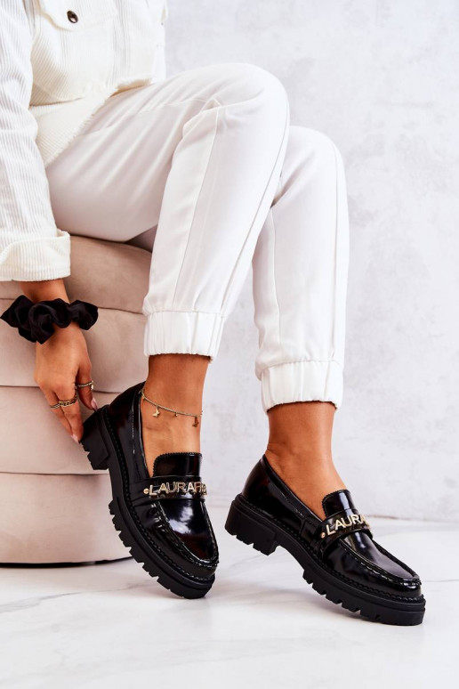 Laquered Loafers Letters La.Fi Black... Laquered Loafers Letters La.Fi Black...
