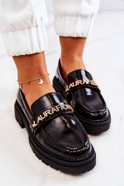 Laquered Loafers Letters La.Fi Black... Laquered Loafers Letters La.Fi Black...