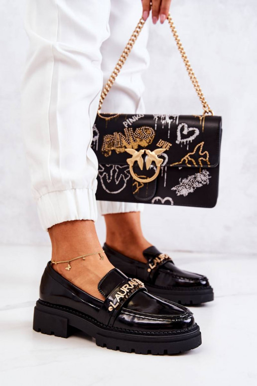 Laquered Loafers Letters La.Fi Black... Laquered Loafers Letters La.Fi Black...
