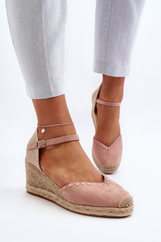 Suede Espadrille Wedge Sandals with... Suede Espadrille Wedge Sandals with...