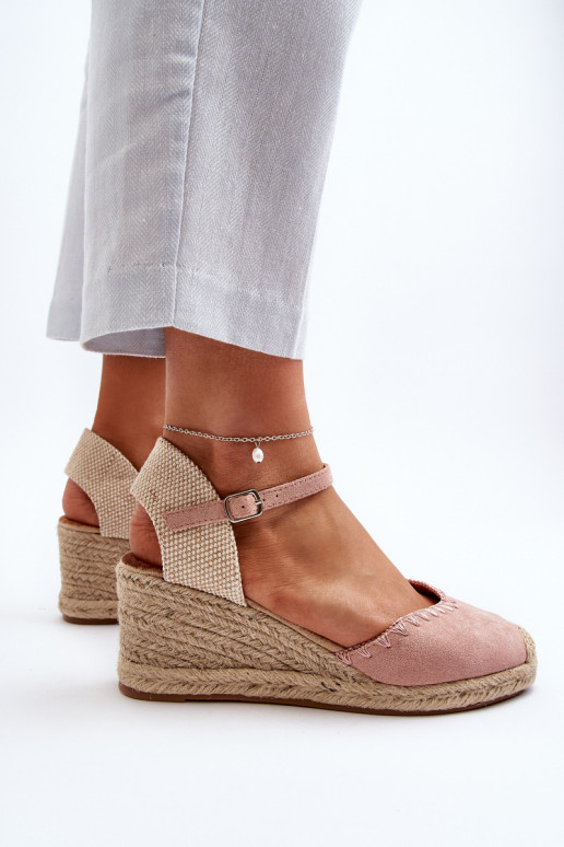 Suede Espadrille Wedge Sandals with... Suede Espadrille Wedge Sandals with...