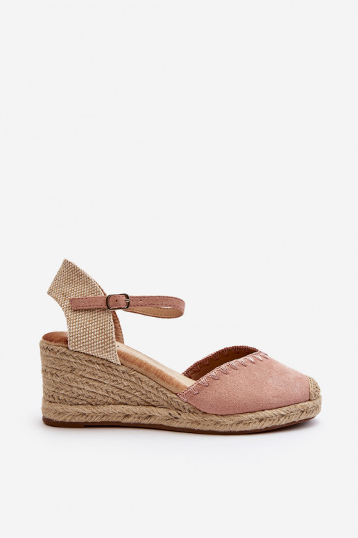 Suede Espadrille Wedge Sandals with... Suede Espadrille Wedge Sandals with...