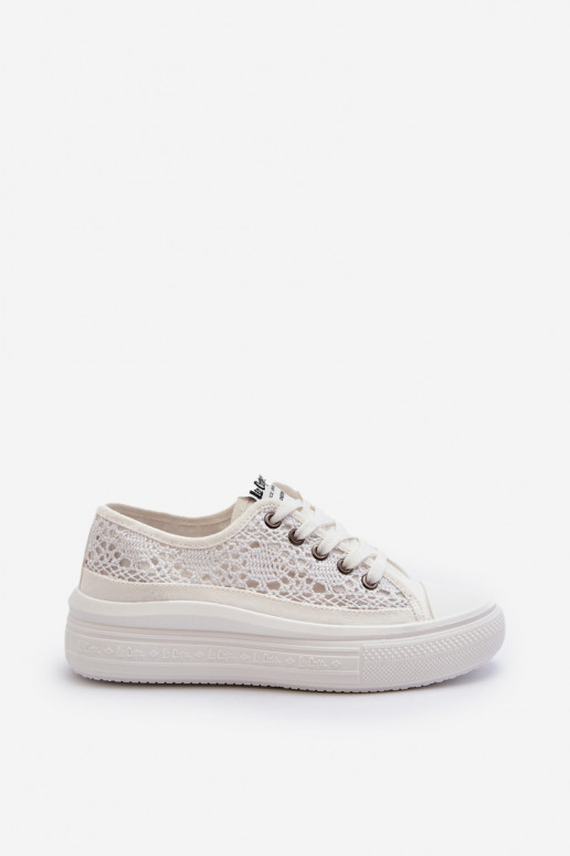 Women's Lace Sneakers Lee Cooper  White Women's Lace Sneakers Lee Cooper  White