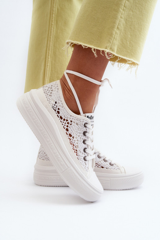 Women's Lace Sneakers Lee Cooper  White Women's Lace Sneakers Lee Cooper  White