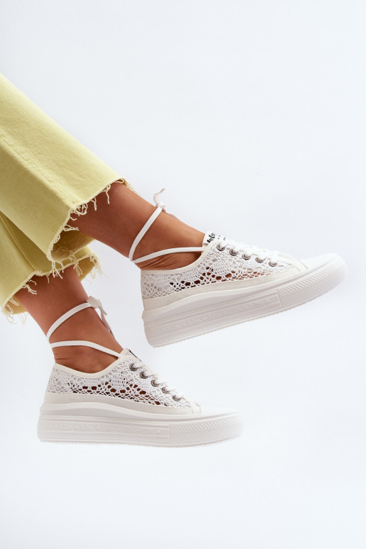 Women's Lace Sneakers Lee Cooper  White Women's Lace Sneakers Lee Cooper  White