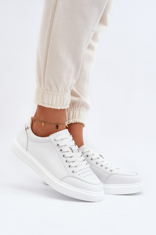 copy of Damskie Sneakersy Skóra Naturalna Białe Dimpna