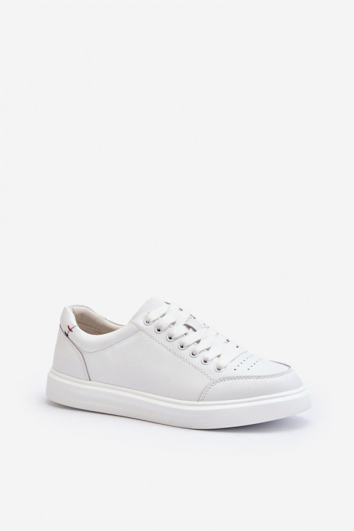 copy of Damskie Sneakersy Skóra Naturalna Białe Dimpna
