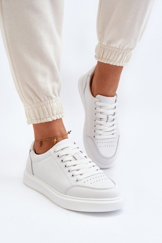 copy of Damskie Sneakersy Skóra Naturalna Białe Dimpna