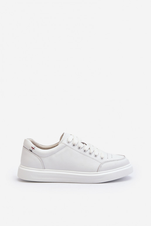 copy of Damskie Sneakersy Skóra Naturalna Białe Dimpna
