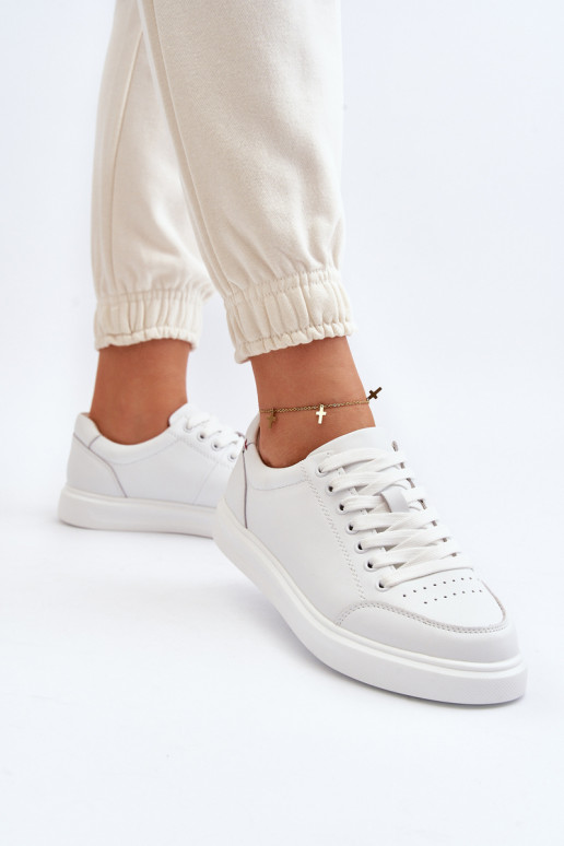 copy of Damskie Sneakersy Skóra Naturalna Białe Dimpna