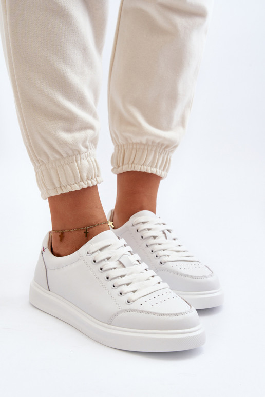copy of Damskie Sneakersy Skóra Naturalna Białe Dimpna