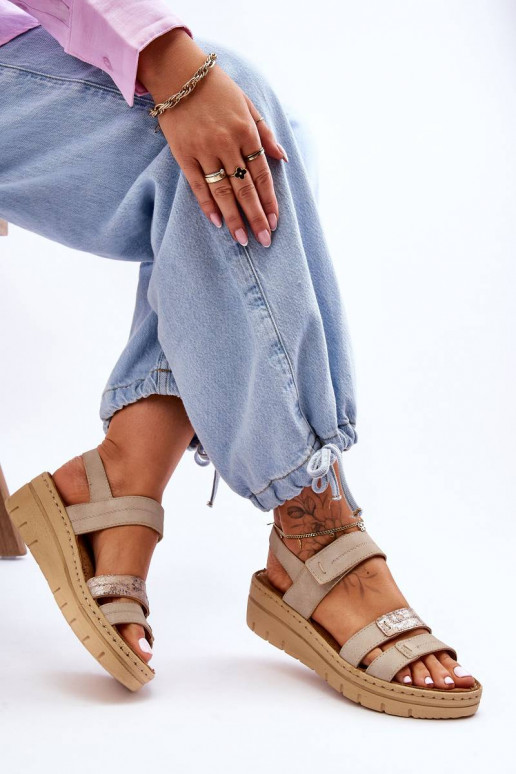 Women's Leather Sandals With Velcro... Women's Leather Sandals With Velcro...