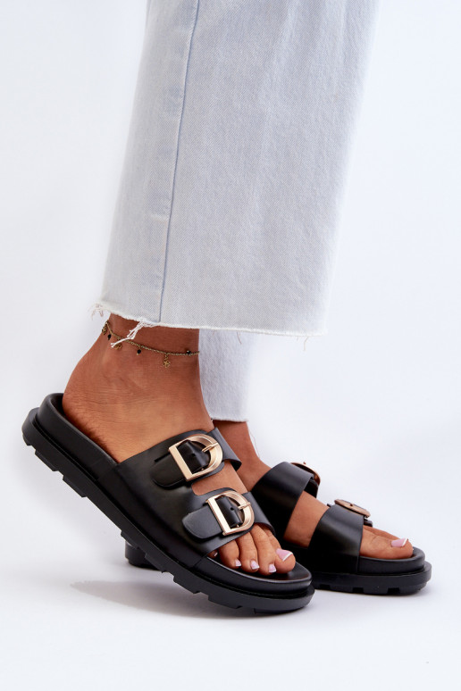 Women's Black Eco Leather Sandals... Women's Black Eco Leather Sandals...