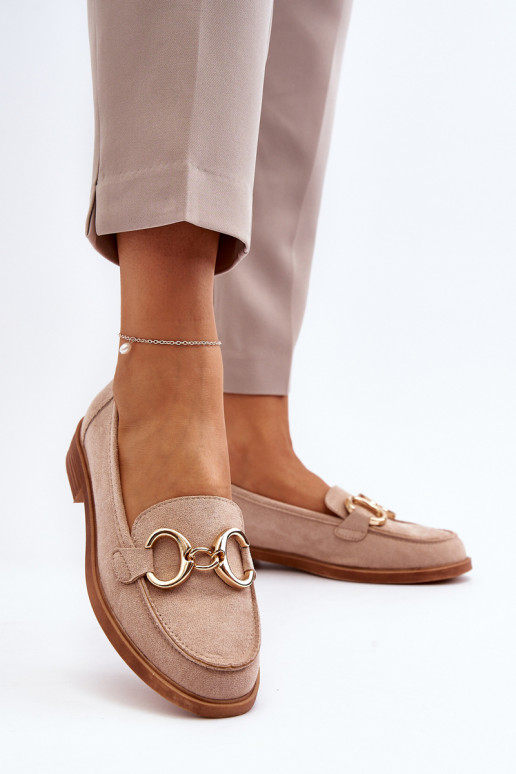 Women's Suede Moccasins with Beige... Women's Suede Moccasins with Beige...