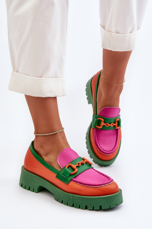 Women's Leather Moccasins With...