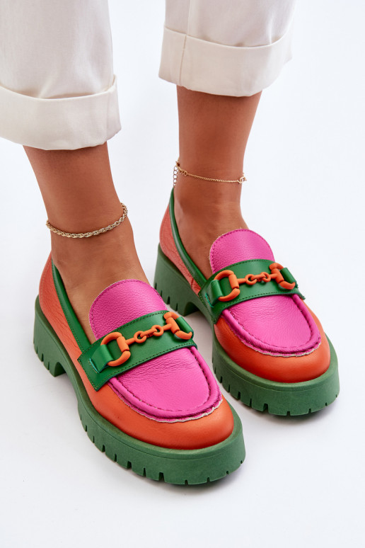 Women's Leather Moccasins With...