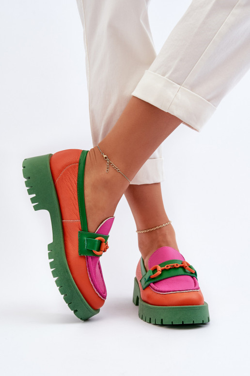 Women's Leather Moccasins With...