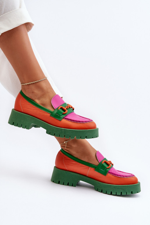 Women's Leather Moccasins With...