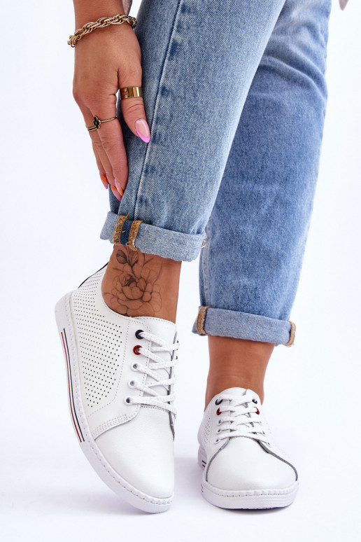 Women's White Leather Cutout Sneakers... Women's White Leather Cutout Sneakers...