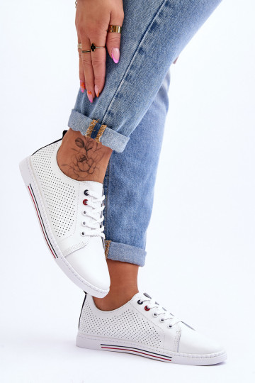 Women's White Leather... 2