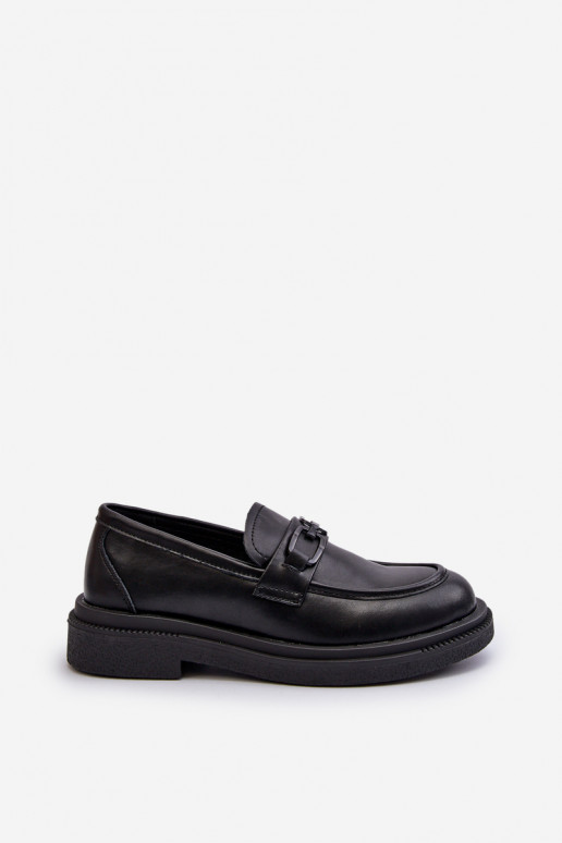 Black Women's Leather Moccasins Keelana