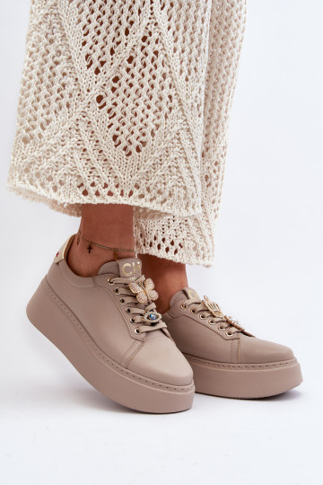 Women's Leather Sneakers...