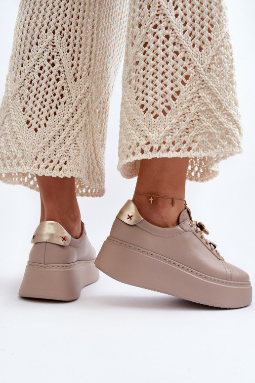 Women's Leather Sneakers With... Women's Leather Sneakers With...