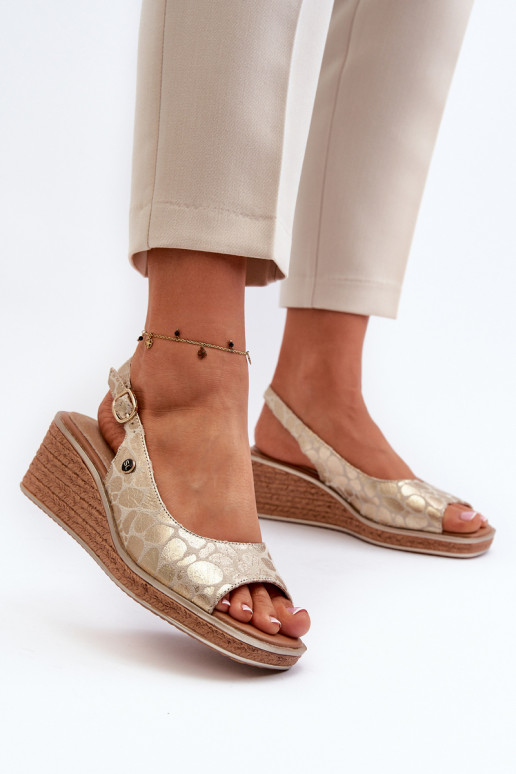 Women's Wedge Sandals Sergio Leone Gold Women's Wedge Sandals Sergio Leone Gold