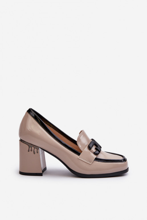 Women's Patent Leather Pumps in Beige Women's Patent Leather Pumps in Beige