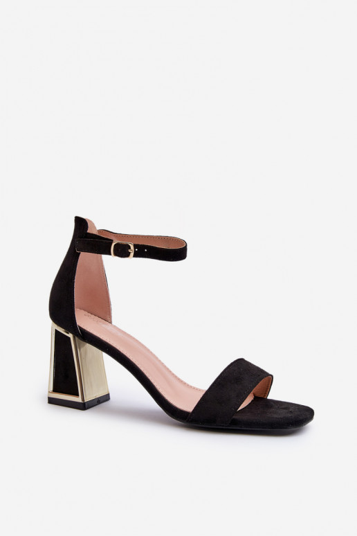 Black suede sandals with a heel Pholia Black suede sandals with a heel Pholia