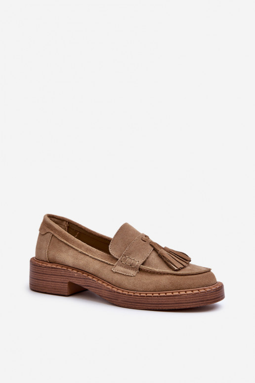 Women's Suede Loafers with Fringes... Women's Suede Loafers with Fringes...