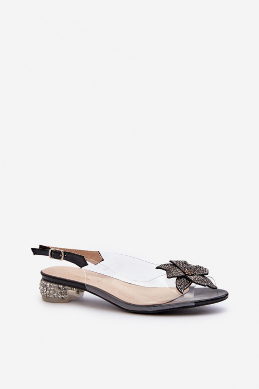 Transparent sandals with low heel and... Transparent sandals with low heel and...