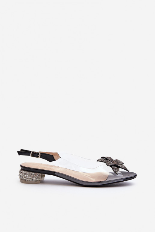 Transparent sandals with low heel and... Transparent sandals with low heel and...