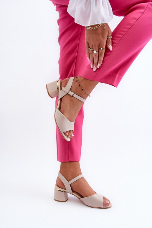 Women's Low Heel Eco Leather Sandals...