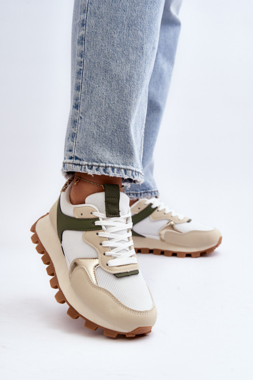copy of Sneakersy Buty Sportowe Damskie Beżowo-Zielone Ralita