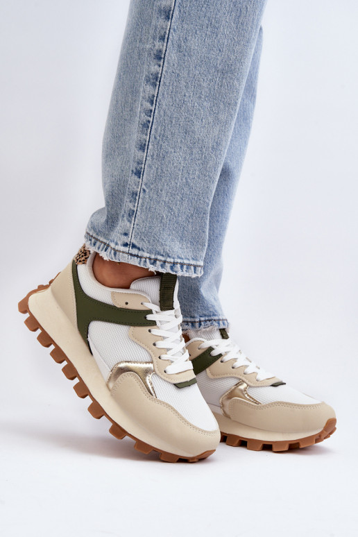 copy of Sneakersy Buty Sportowe Damskie Beżowo-Zielone Ralita